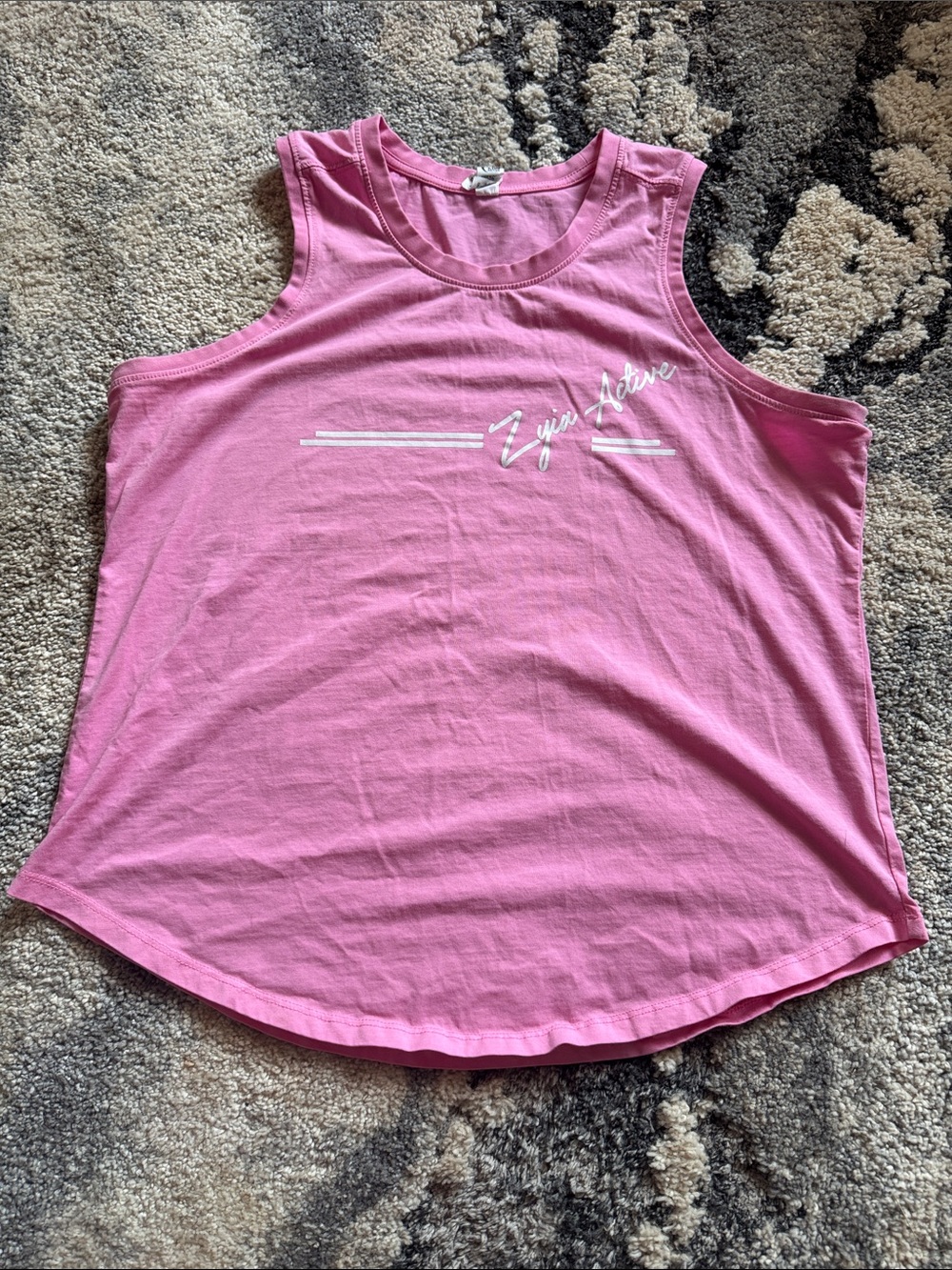 ZYIA Bubblegum Pink Athletic Tank with Script Logo